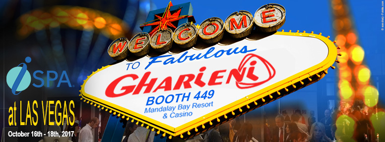 Gharieni at Las Vegas Spa Expo, Booth 449, Premium Treatment Tables Display