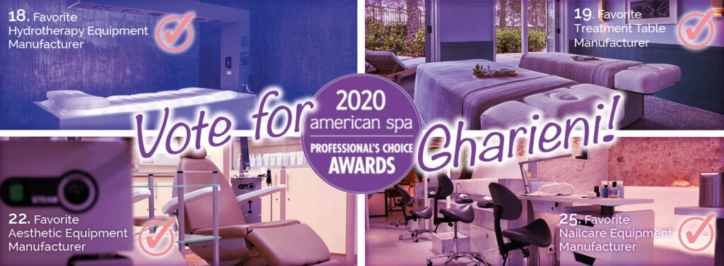 Vote for Gharieni: Premium spa treatment tables and aesthetic equipment showcase.