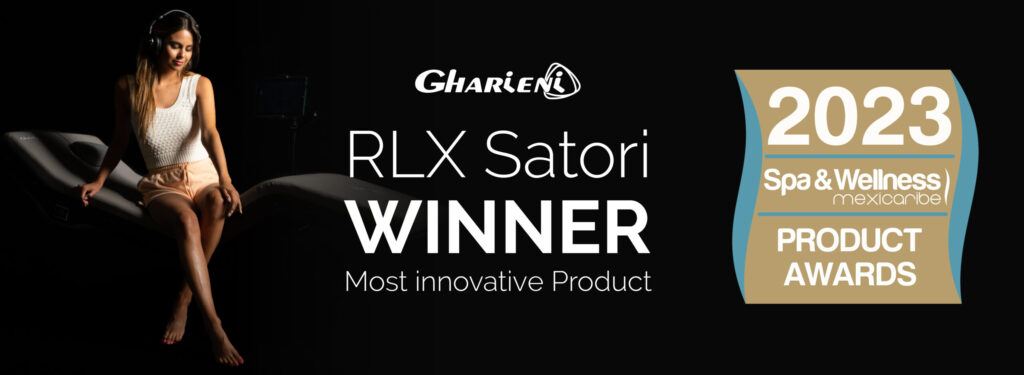 Luxurious Gharieni RLX Satori treatment table, 2023 Spa & Wellness award winner.