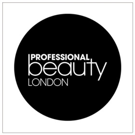 Alt-Text: "Professional Beauty London logo - premium spa and treatment equipment by Gharieni."