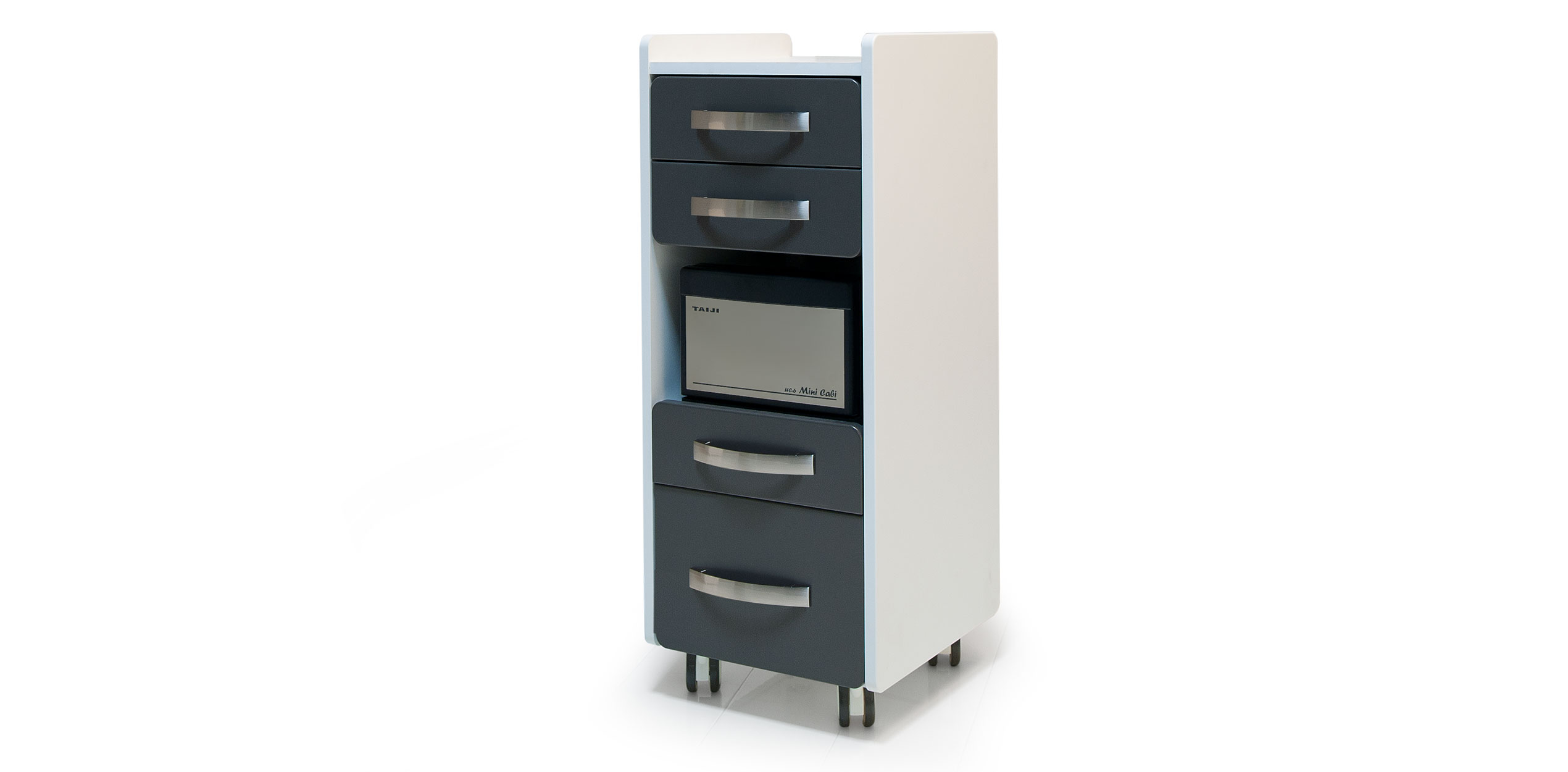 Luxurious Gharieni spa cabinet with sleek drawers, ideal for premium spa environments.