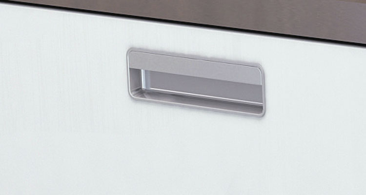 Sleek Gharieni spa table drawer handle in modern design.