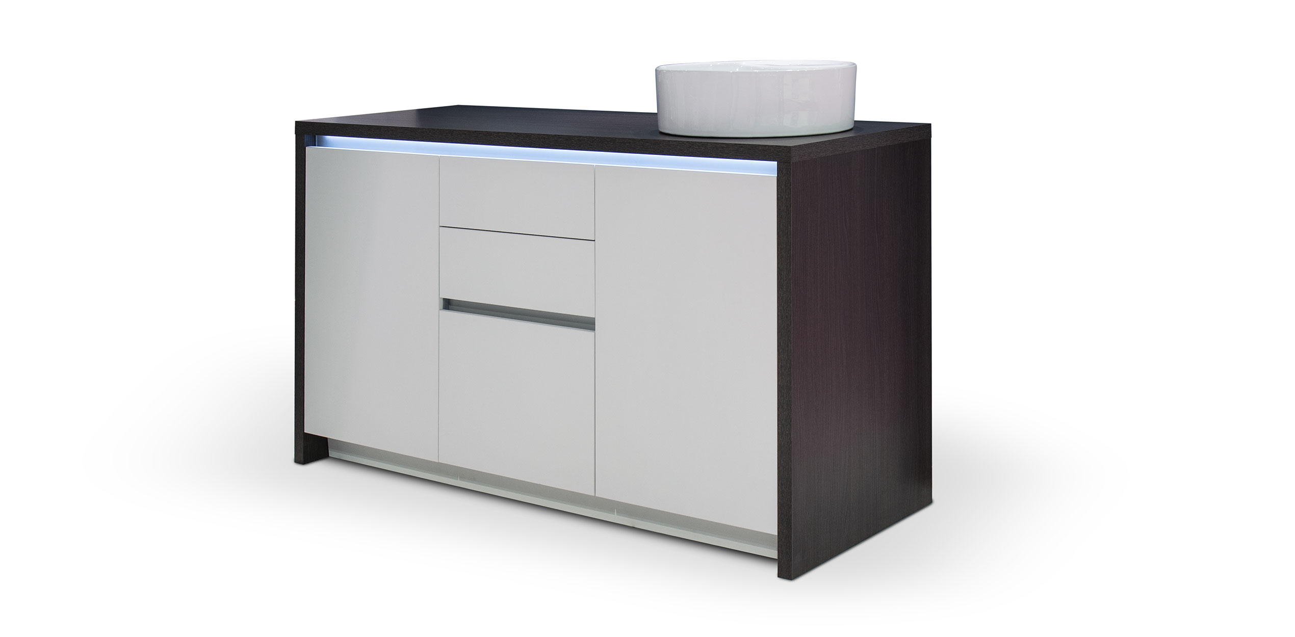 Gharieni luxury spa cabinet with sleek design and integrated washbasin.
