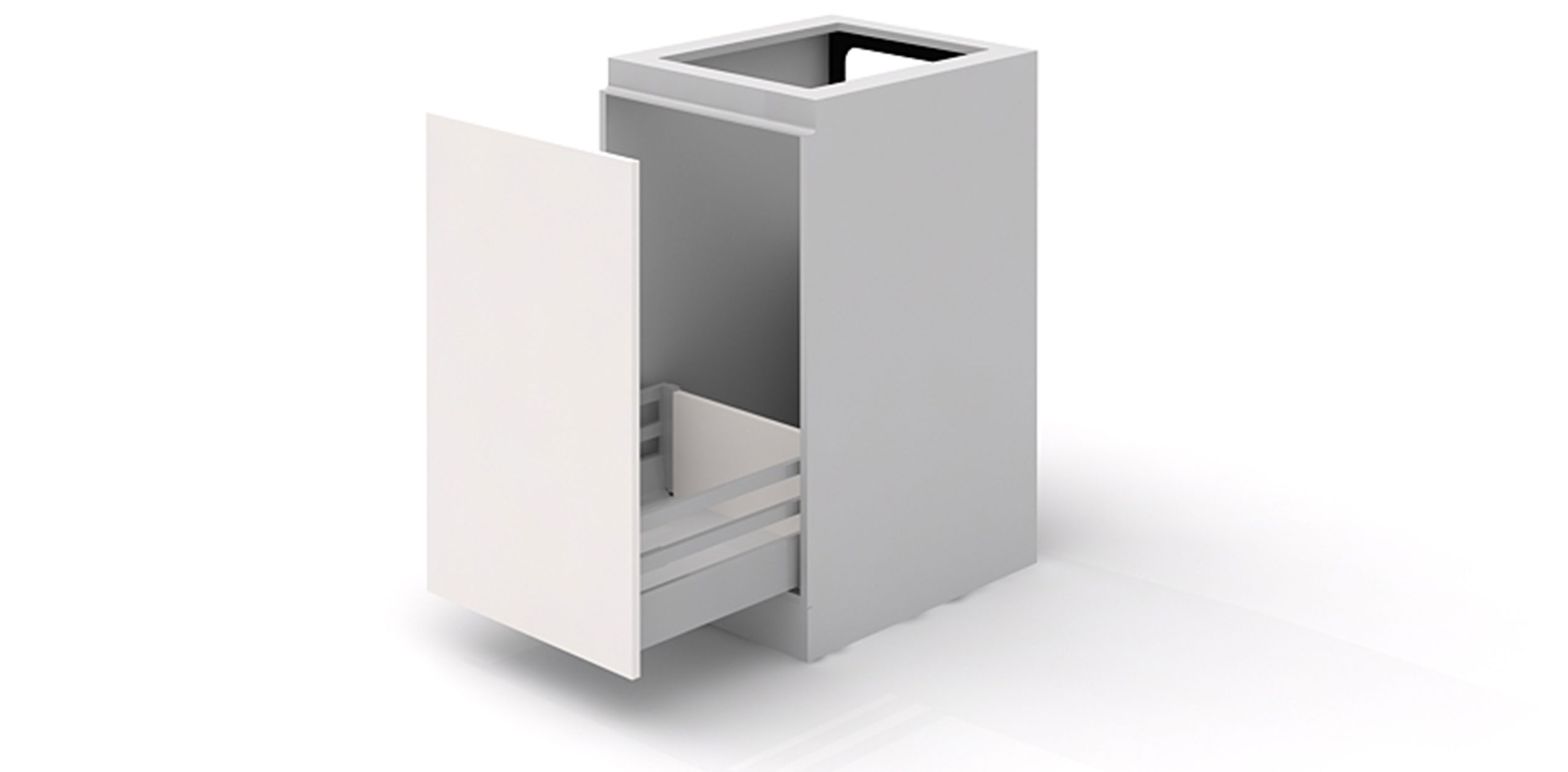 Modern spa equipment cabinet with sleek design and pull-out drawer.
