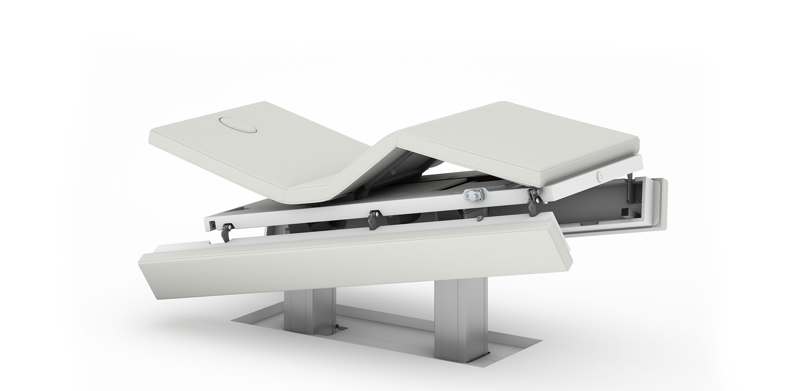 Luxurious Gharieni spa treatment table with adjustable features for premium comfort.