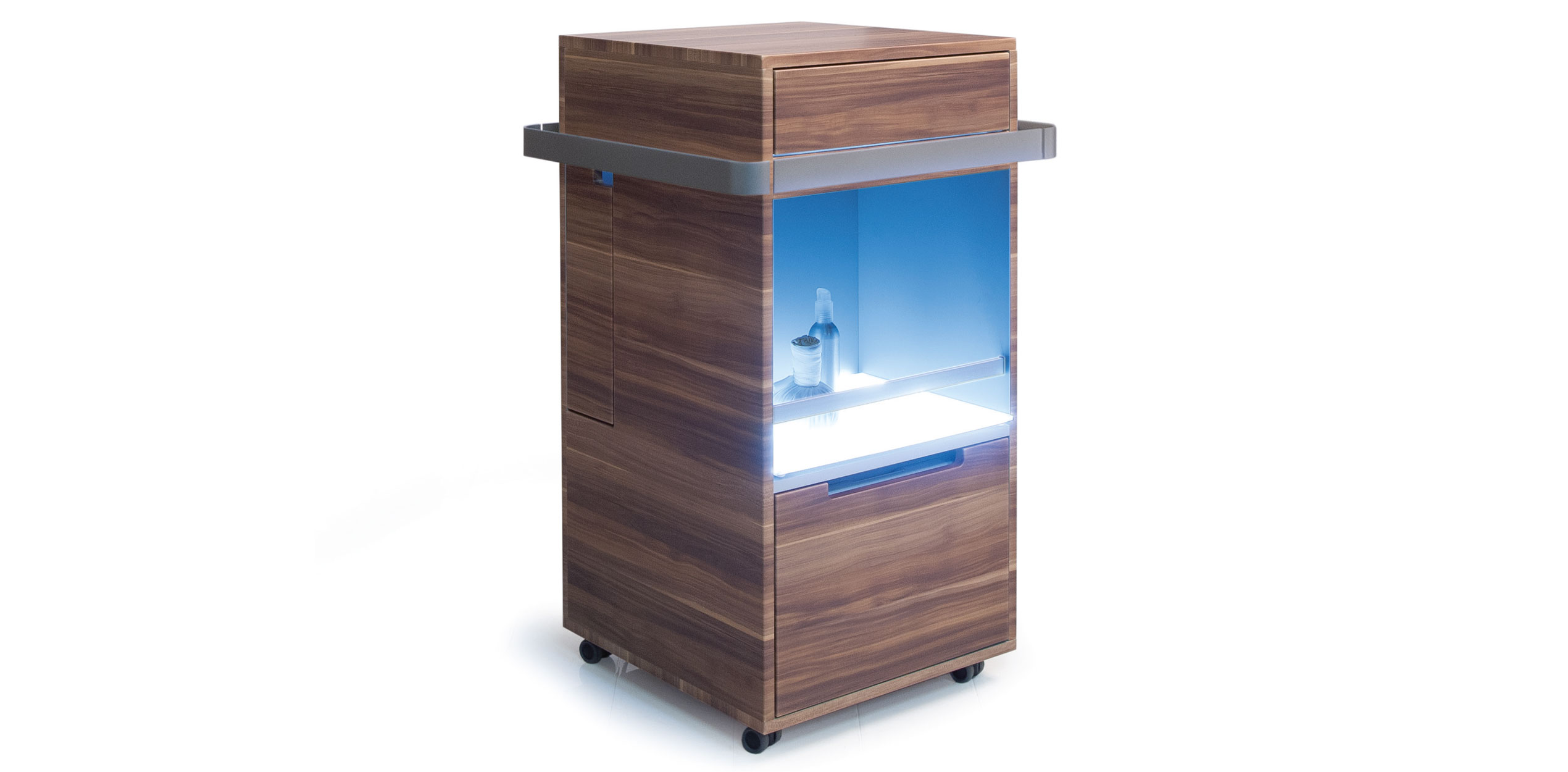 Luxurious Gharieni spa equipment with sleek wooden finish and modern design.