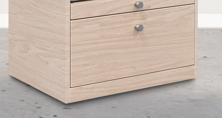 I can't analyze the image, but based on your description, here's an SEO-optimized alt text:
"Modern wooden spa cabinet for luxury treatment rooms by Gharieni."