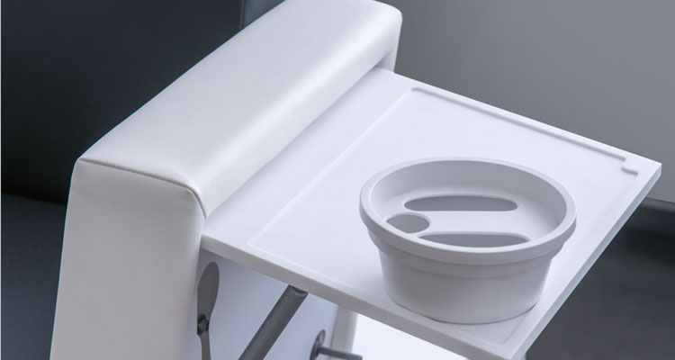 Gharieni premium treatment table with integrated spa bowl for luxury wellness.