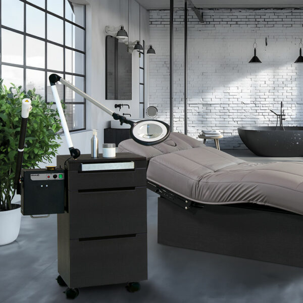 Luxurious spa room with Gharieni treatment table, modern design, and premium equipment.