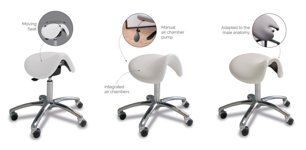 Premium Gharieni spa stool with moving seat, air chambers, ergonomic design.