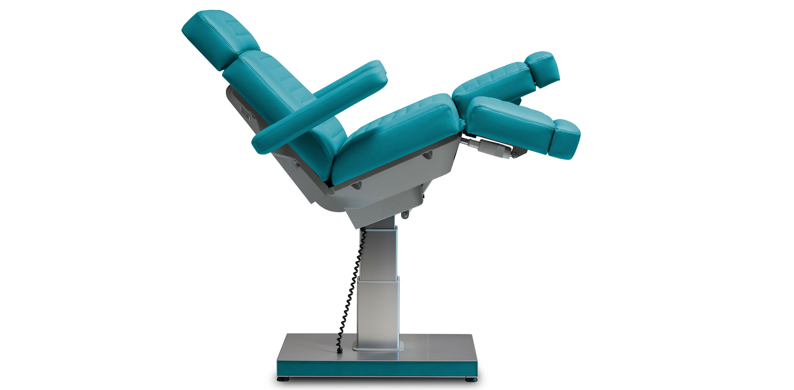 Gharieni premium treatment table in turquoise for spa and wellness.