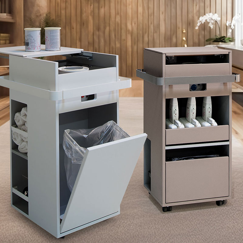 Premium spa treatment carts with storage and equipment, Gharieni.