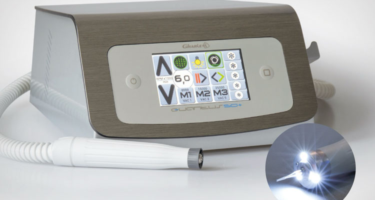 Gharieni spa equipment with touchscreen and LED handpiece for premium treatments.