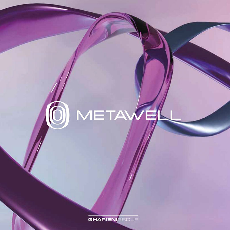 I'm unable to analyze the content of the image, but I can help you create an SEO-optimized alt-text based on the description provided: "Metawell design with sleek curves, Gharieni spa equipment branding."