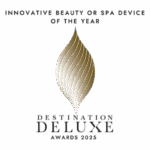 Gold award badge for Gharieni spa equipment, "Innovative Beauty or Spa Device of the Year 2025".