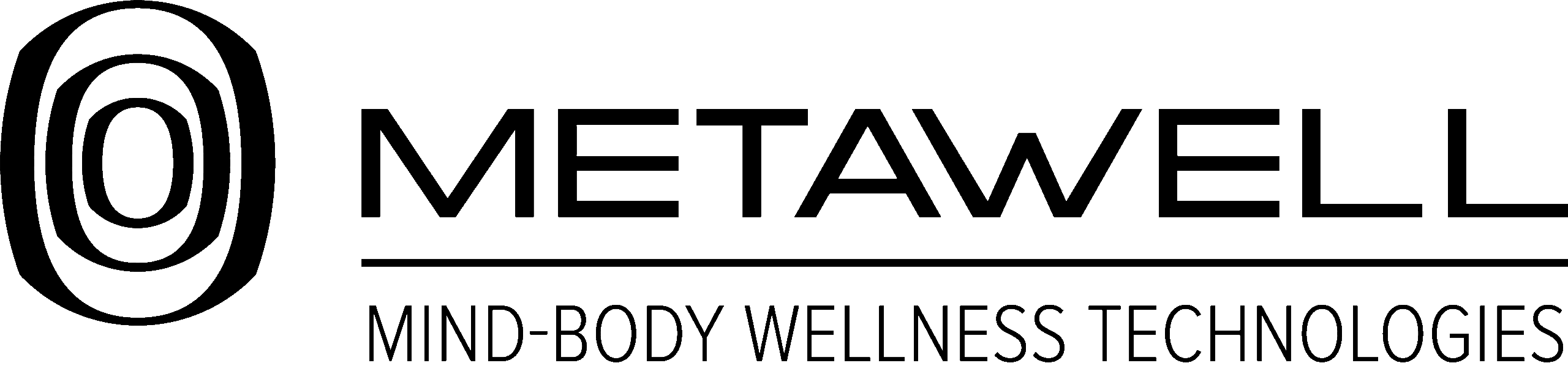 Logo for Metawell: Mind-Body Wellness Technologies, featuring stylized circular design.