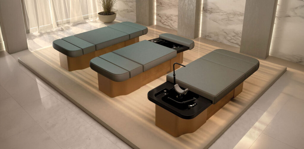 Gharieni ZenFusion Hydrospa-Behandlungsliege mit integriertem Head Spa und Foot Spa